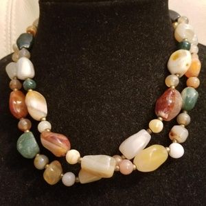 Vintage Polished Agate Necklace